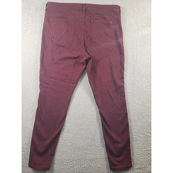 Jennifer Lopez Jeans Womens Size 16 W Skinny Burgundy Denim Jegging Casual 36x29 - Picture 9 of 15
